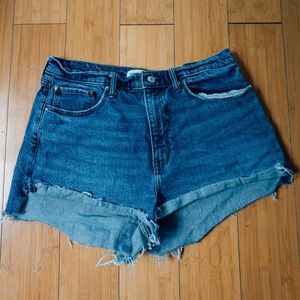 Abercrombie & Fitch Curve Love High Rise Mom Denim Shorts - Size 31